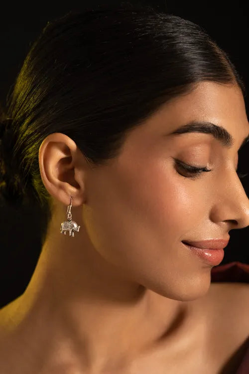 TICH Pure Silver Traditional Maharashtrian Earrings - Tanugaja