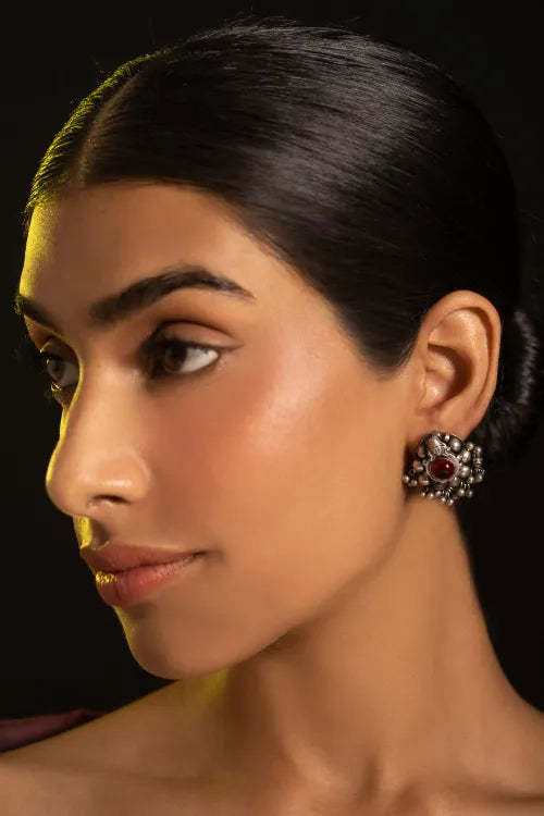 TICH Pure Silver Traditional Maharashtrian Earrings - Pushpak