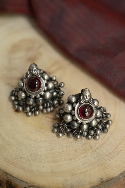 TICH Pure Silver Traditional Maharashtrian Earrings - Pushpak