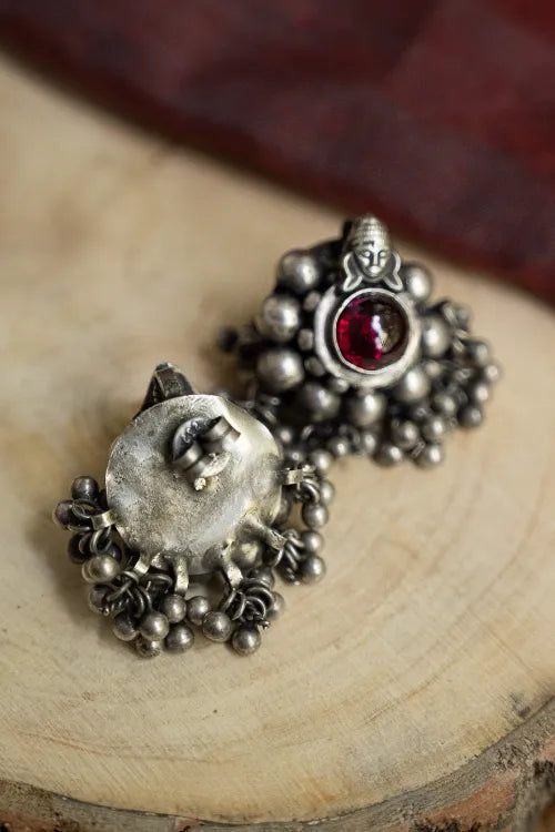 TICH Pure Silver Traditional Maharashtrian Earrings - Pushpak