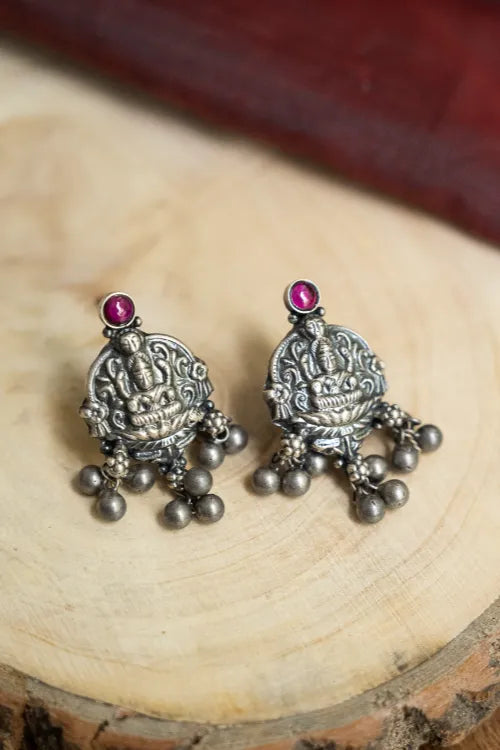 TICH Pure Silver Traditional Maharashtrian Earrings - Kamalasini Studs