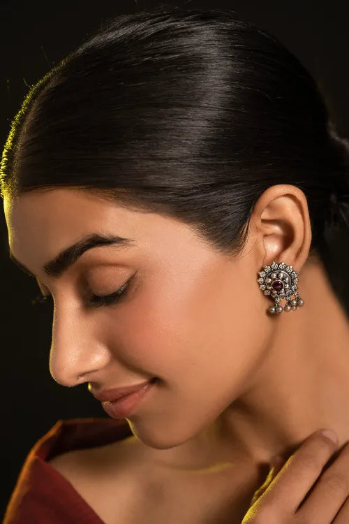 TICH Pure Silver Traditional Maharashtrian Earrings - Tarakini