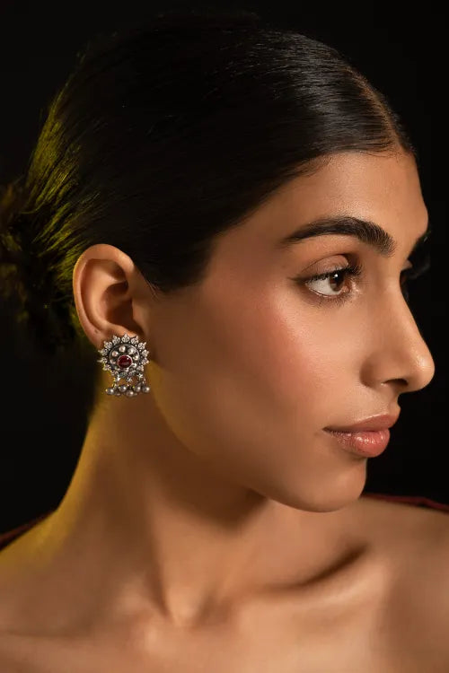 TICH Pure Silver Traditional Maharashtrian Earrings - Tarakini