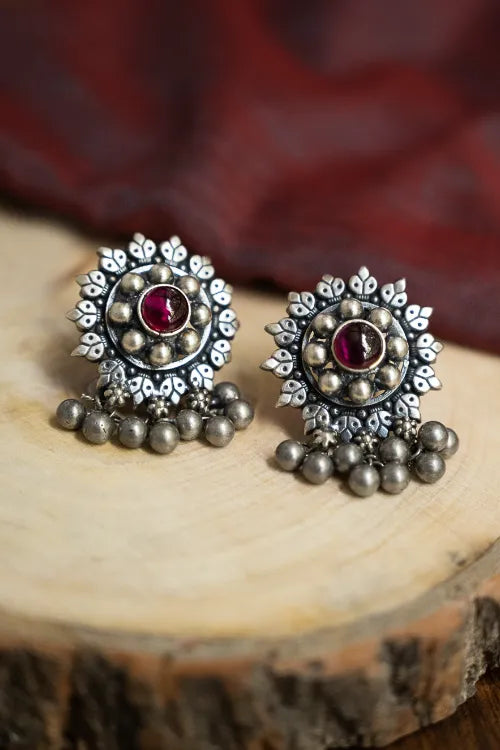 TICH Pure Silver Traditional Maharashtrian Earrings - Tarakini