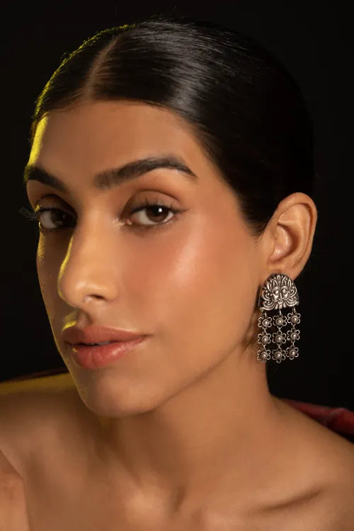 TICH Pure Silver Traditional Maharashtrian Earrings - Bakuli