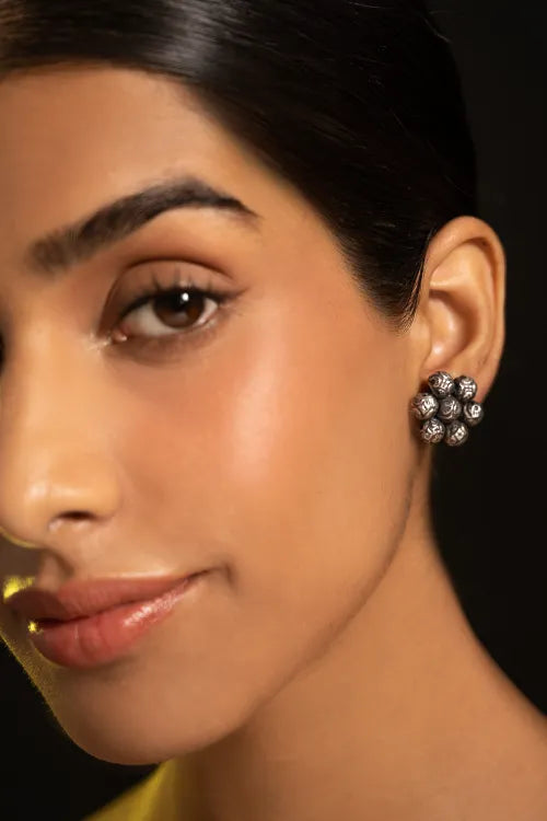 TICH Pure Silver Traditional Maharashtrian Earrings - Ashtapaillumani Kusum