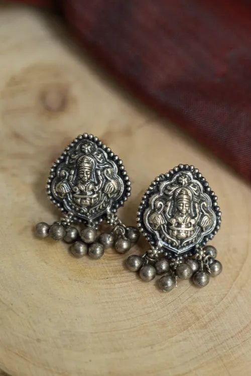 TICH Pure Silver Traditional Maharashtrian Earrings - Devyani Studs