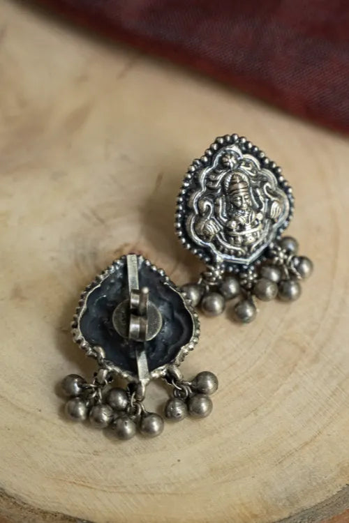 TICH Pure Silver Traditional Maharashtrian Earrings - Devyani Studs