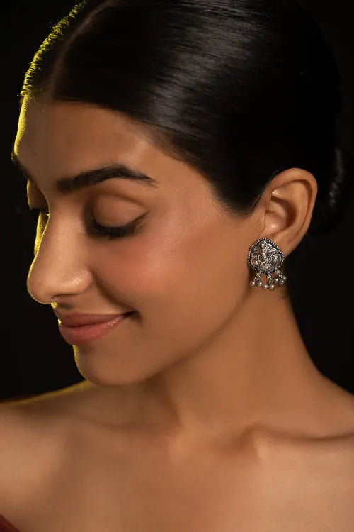 TICH Pure Silver Traditional Maharashtrian Earrings - Devyani Studs