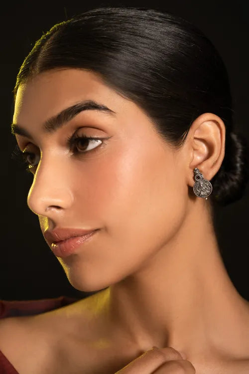 TICH Pure Silver Traditional Maharashtrian Earrings - Kusum Laxmi