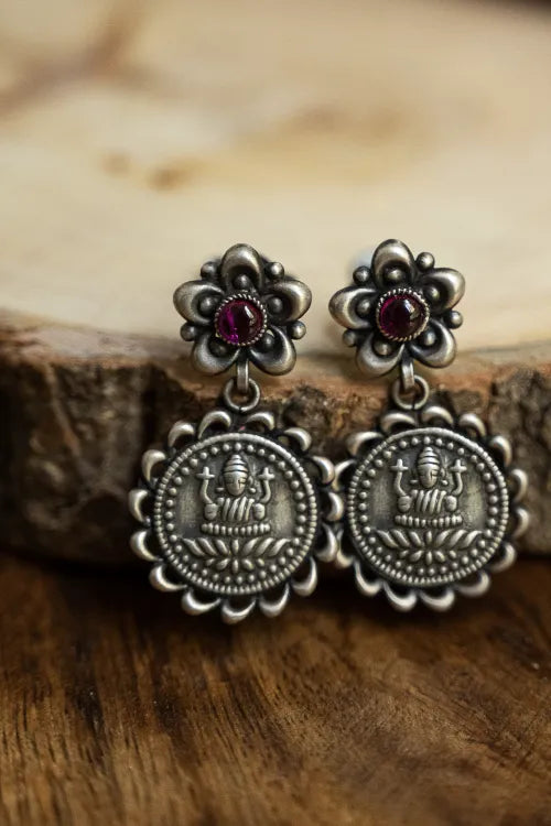 TICH Pure Silver Traditional Maharashtrian Earrings - Kusum Laxmi