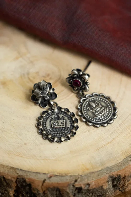 TICH Pure Silver Traditional Maharashtrian Earrings - Kusum Laxmi