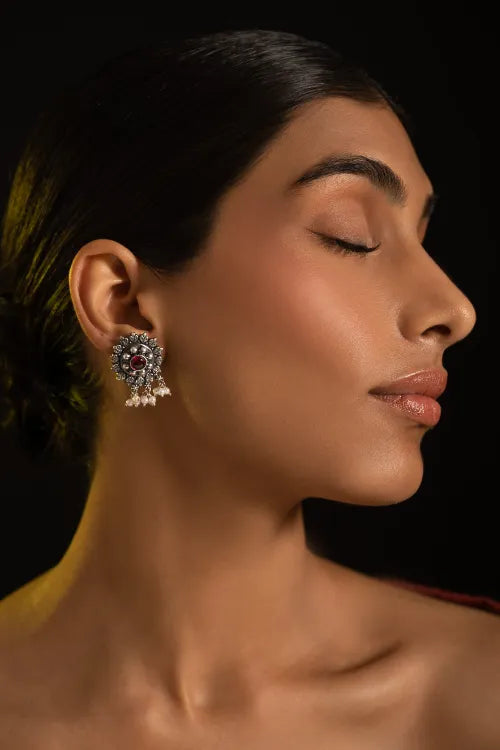 TICH Pure Silver Traditional Maharashtrian Earrings - Kusum Roop