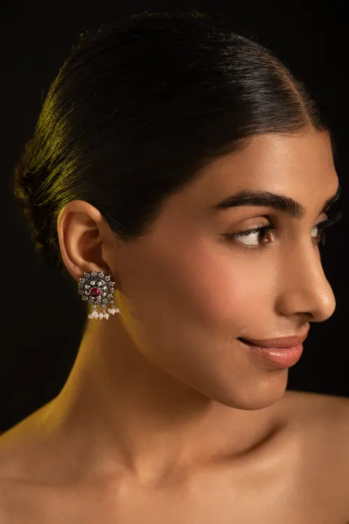 TICH Pure Silver Traditional Maharashtrian Earrings - Kusum Roop