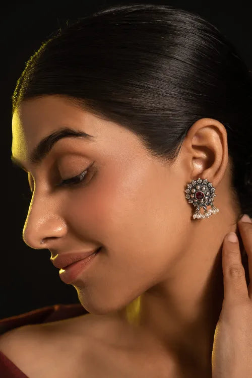 TICH Pure Silver Traditional Maharashtrian Earrings - Kusum Roop
