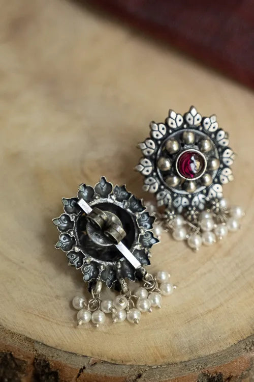 TICH Pure Silver Traditional Maharashtrian Earrings - Kusum Roop