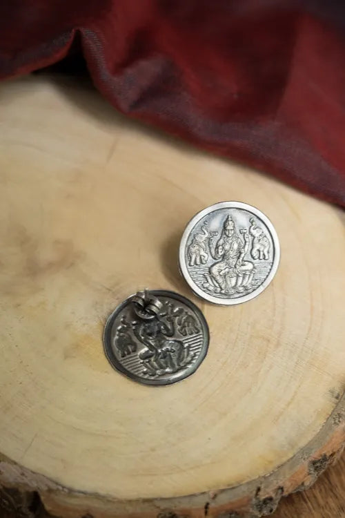 TICH Pure Silver Traditional Maharashtrian Earrings - Mohar