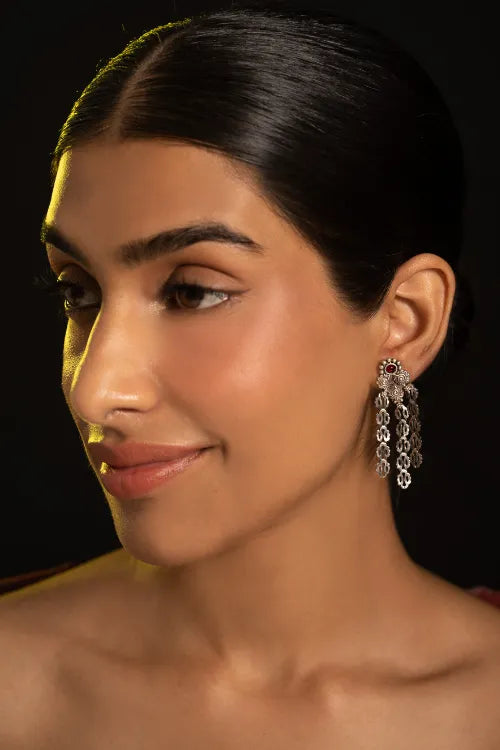 TICH Pure Silver Traditional Maharashtrian Earrings - Pohehaar