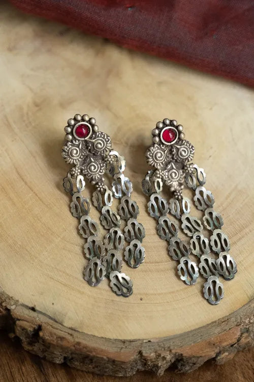 TICH Pure Silver Traditional Maharashtrian Earrings - Pohehaar