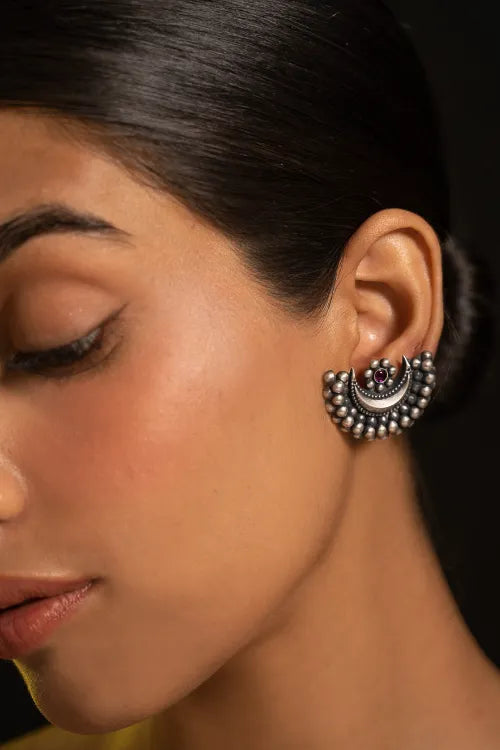 TICH Pure Silver Traditional Maharashtrian Earrings - Akarshini