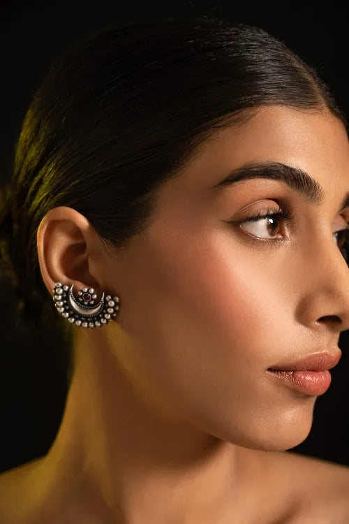 TICH Pure Silver Traditional Maharashtrian Earrings - Akarshini