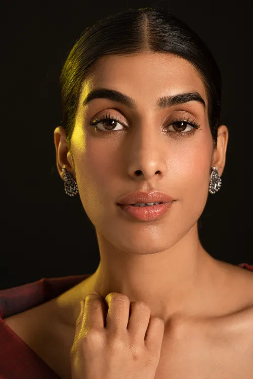 TICH Pure Silver Traditional Maharashtrian Earrings - Chandra-Tilak
