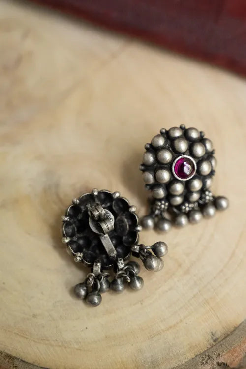 TICH Pure Silver Traditional Maharashtrian Earrings - Manjiri