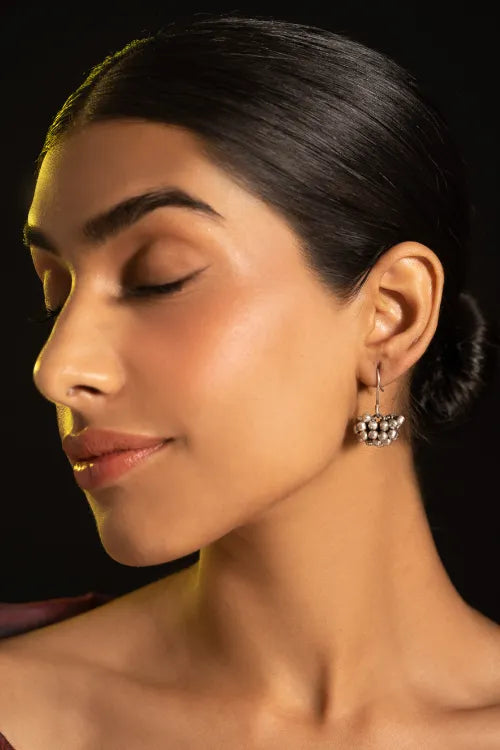 TICH Pure Silver Traditional Maharashtrian Earrings - Vali