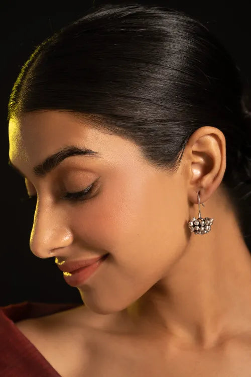 TICH Pure Silver Traditional Maharashtrian Earrings - Vali