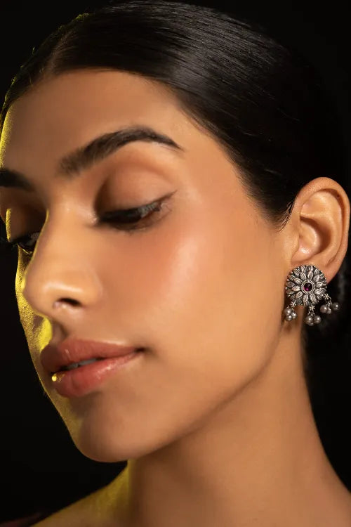 TICH Pure Silver Traditional Maharashtrian Earrings - Shravani