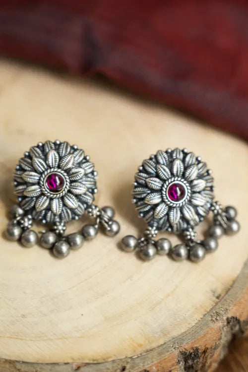 TICH Pure Silver Traditional Maharashtrian Earrings - Shravani
