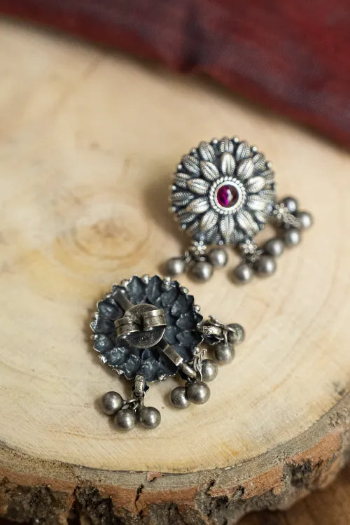 TICH Pure Silver Traditional Maharashtrian Earrings - Shravani