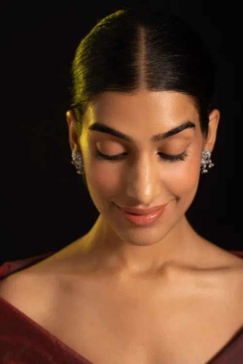 TICH Pure Silver Traditional Maharashtrian Earrings - Shravani