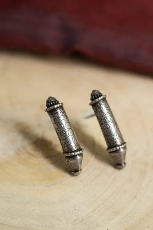 TICH Pure Silver Traditional Maharashtrian Earrings - Vilasini Studs