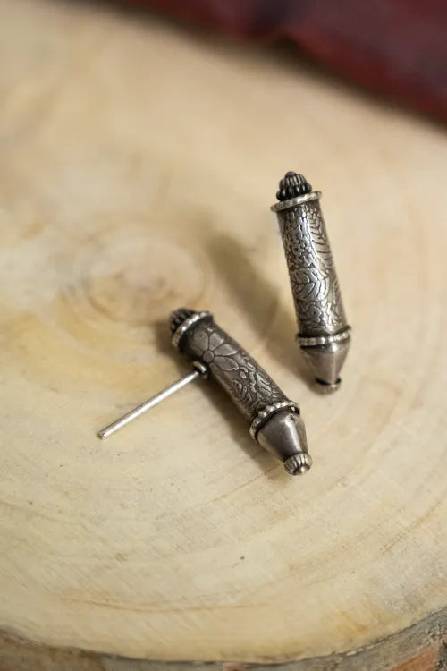 TICH Pure Silver Traditional Maharashtrian Earrings - Vilasini Studs