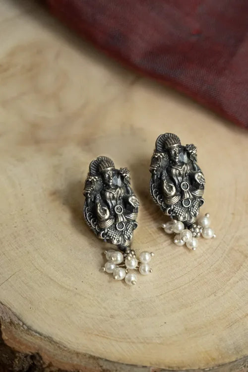 TICH Pure Silver Traditional Maharashtrian Earrings - Gauri Studs