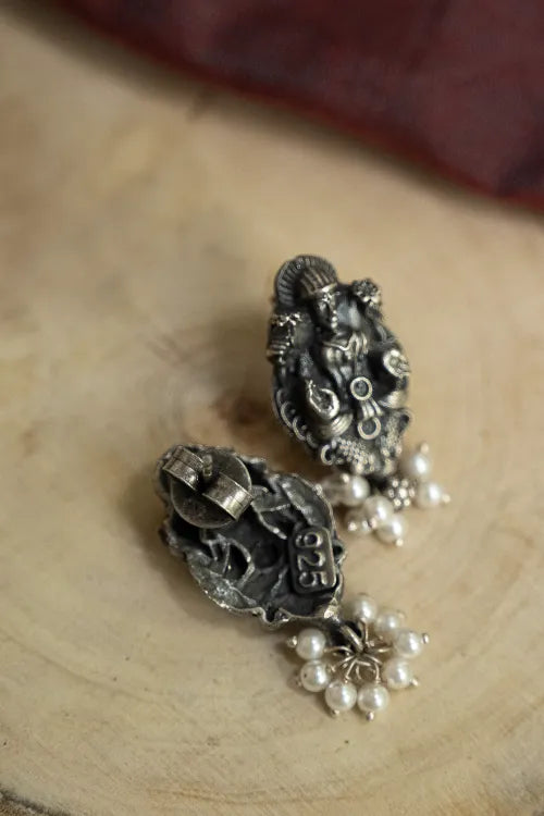 TICH Pure Silver Traditional Maharashtrian Earrings - Gauri Studs