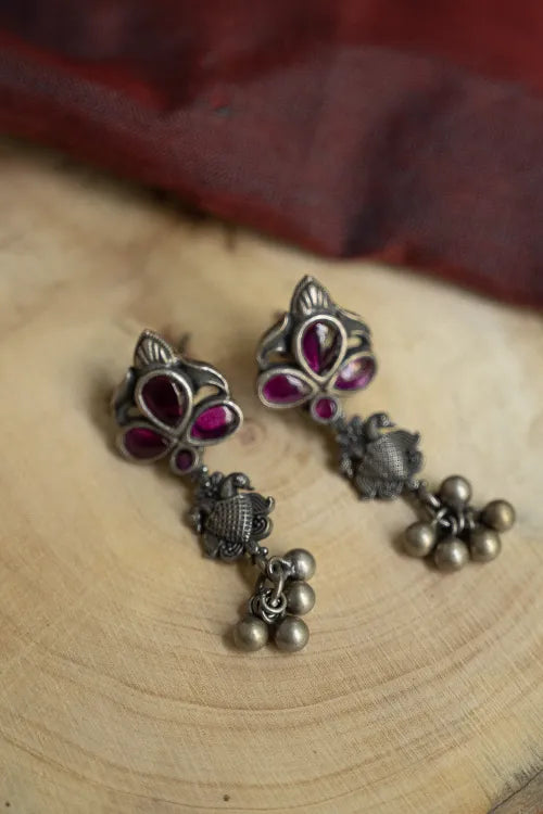 TICH Pure Silver Traditional Maharashtrian Earrings - Shan?Khpushpi