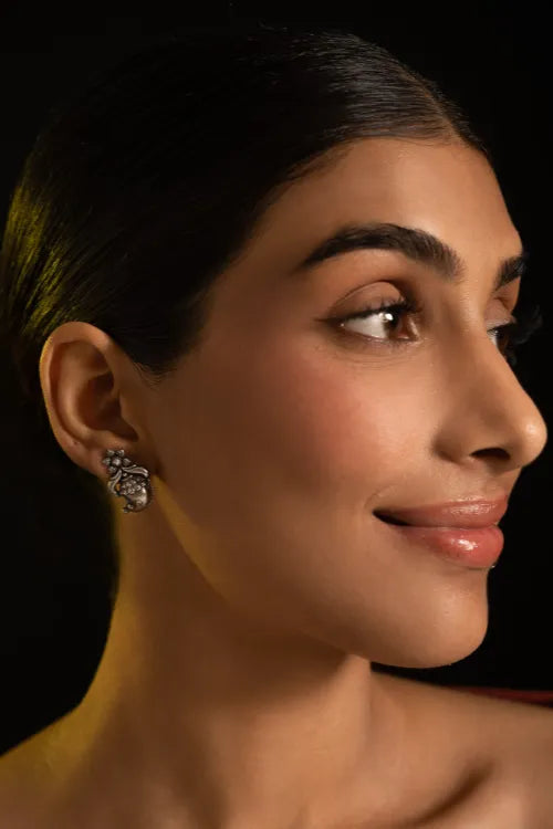 TICH Pure Silver Traditional Maharashtrian Earrings - Ambiya Studs