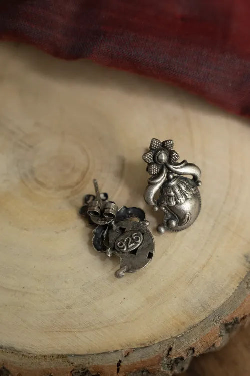 TICH Pure Silver Traditional Maharashtrian Earrings - Ambiya Studs