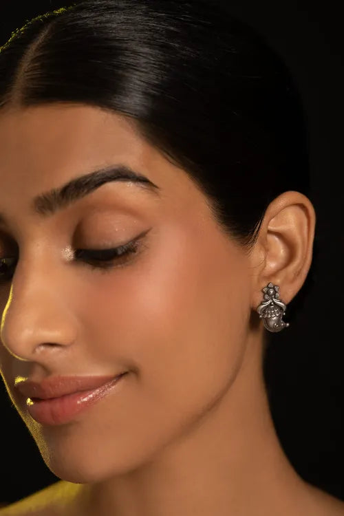 TICH Pure Silver Traditional Maharashtrian Earrings - Ambiya Studs