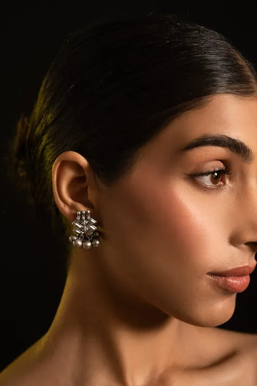TICH Pure Silver Traditional Maharashtrian Earrings - Leher Studs