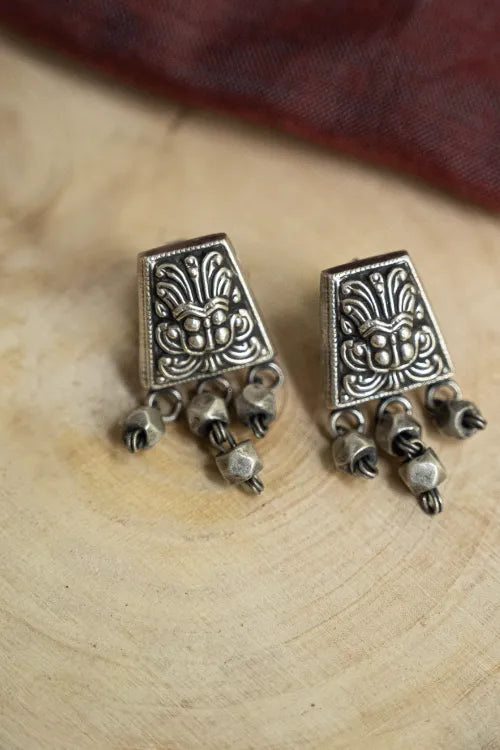 TICH Pure Silver Traditional Maharashtrian Earrings - Mohanmal Studs