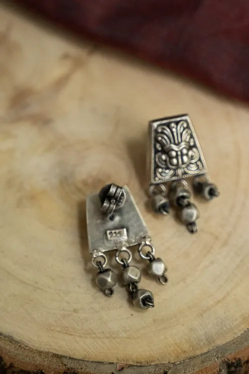 TICH Pure Silver Traditional Maharashtrian Earrings - Mohanmal Studs