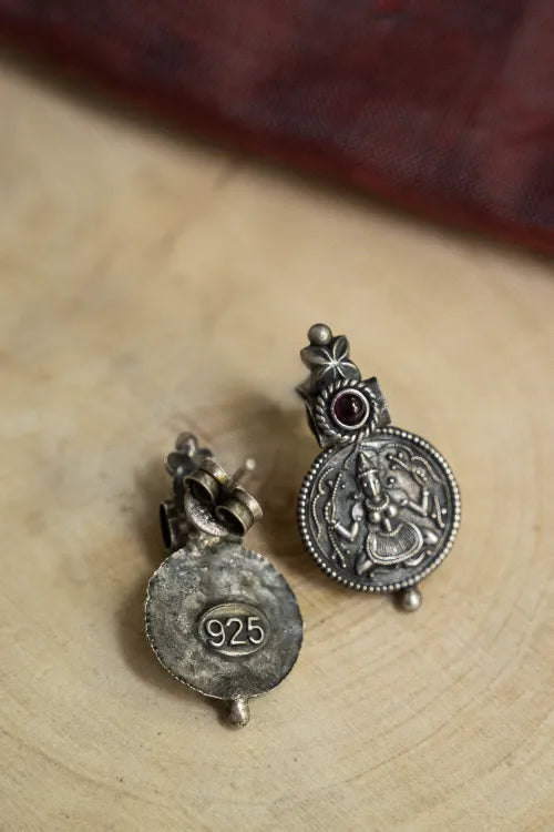 TICH Pure Silver Traditional Maharashtrian Earrings - Bhavani Studs