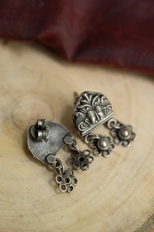 TICH Pure Silver Traditional Maharashtrian Earrings - Bakuli Studs