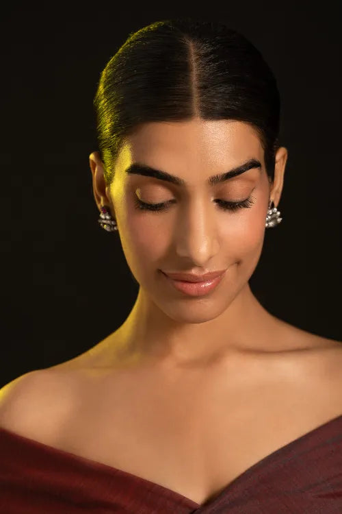 TICH Pure Silver Traditional Maharashtrian Earrings - Triveni