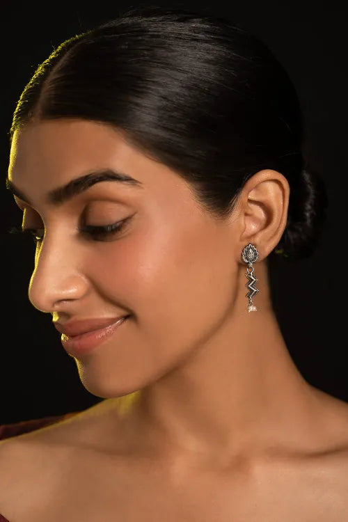 TICH Pure Silver Traditional Maharashtrian Earrings - Leher