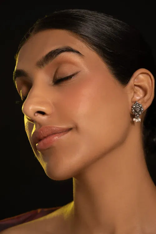 TICH Pure Silver Traditional Maharashtrian Earrings -  Chandratara