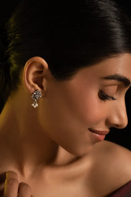 TICH Pure Silver Traditional Maharashtrian Earrings -  Chandratara